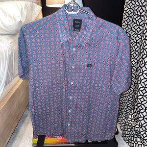 Mens small RVCA short sleeve button down shirt